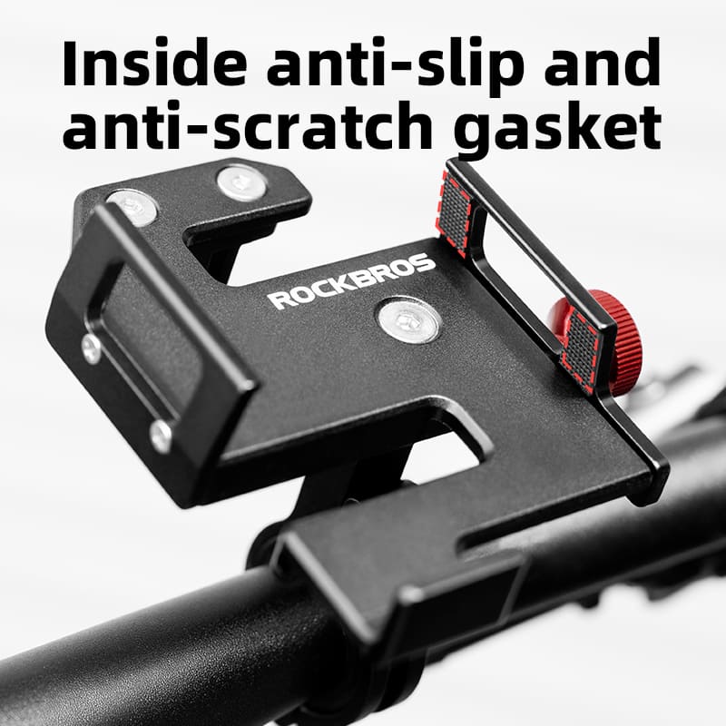 ROCKBROS Bike Phone Mount with Anti-Slip & Anti-Scratch Inner Gasket for Phone Protection