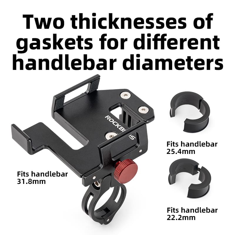 ROCKBROS S-Type Clamp Bike Phone Holder with Universal Fit for Different Handlebar Diameters
