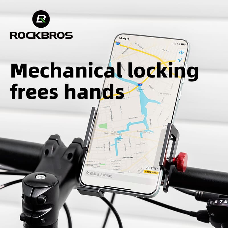 ROCKBROS S-Type Clamp Bike Phone Holder with Secure Locking for Cycling GPS Use