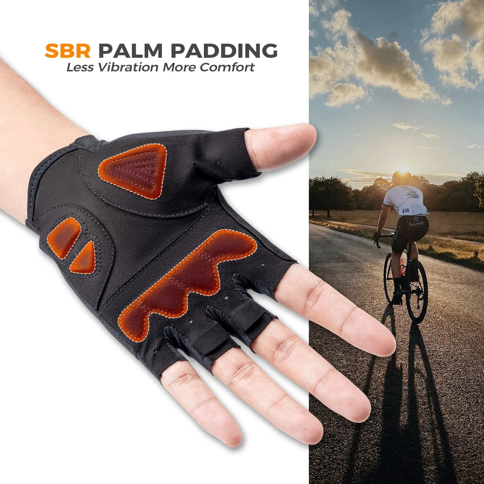 rockbros solid color short finger cycling gloves breathable anti-slip lightweight for commuting training and daily riding