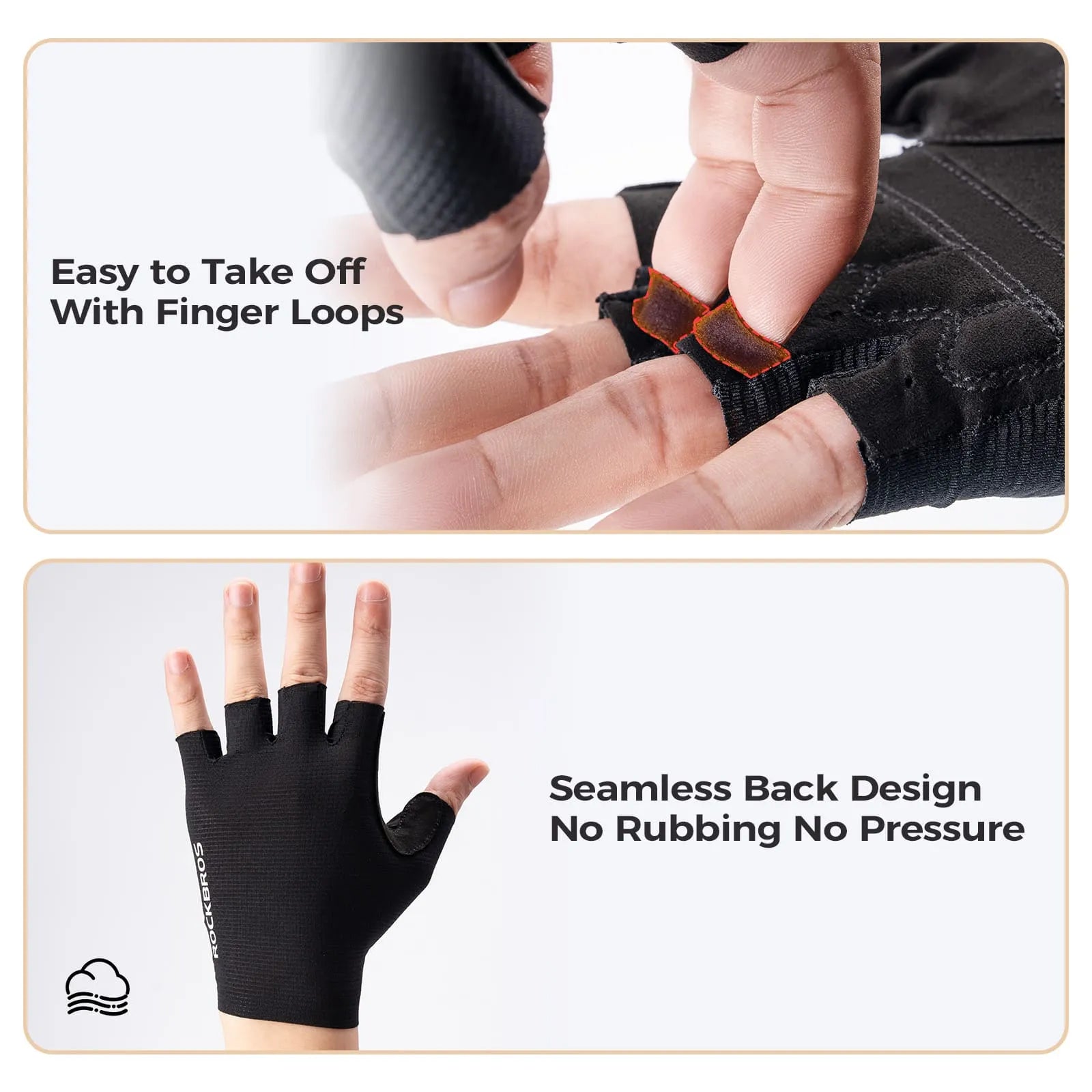 rockbros solid color short finger cycling gloves breathable anti-slip lightweight for commuting training and daily riding