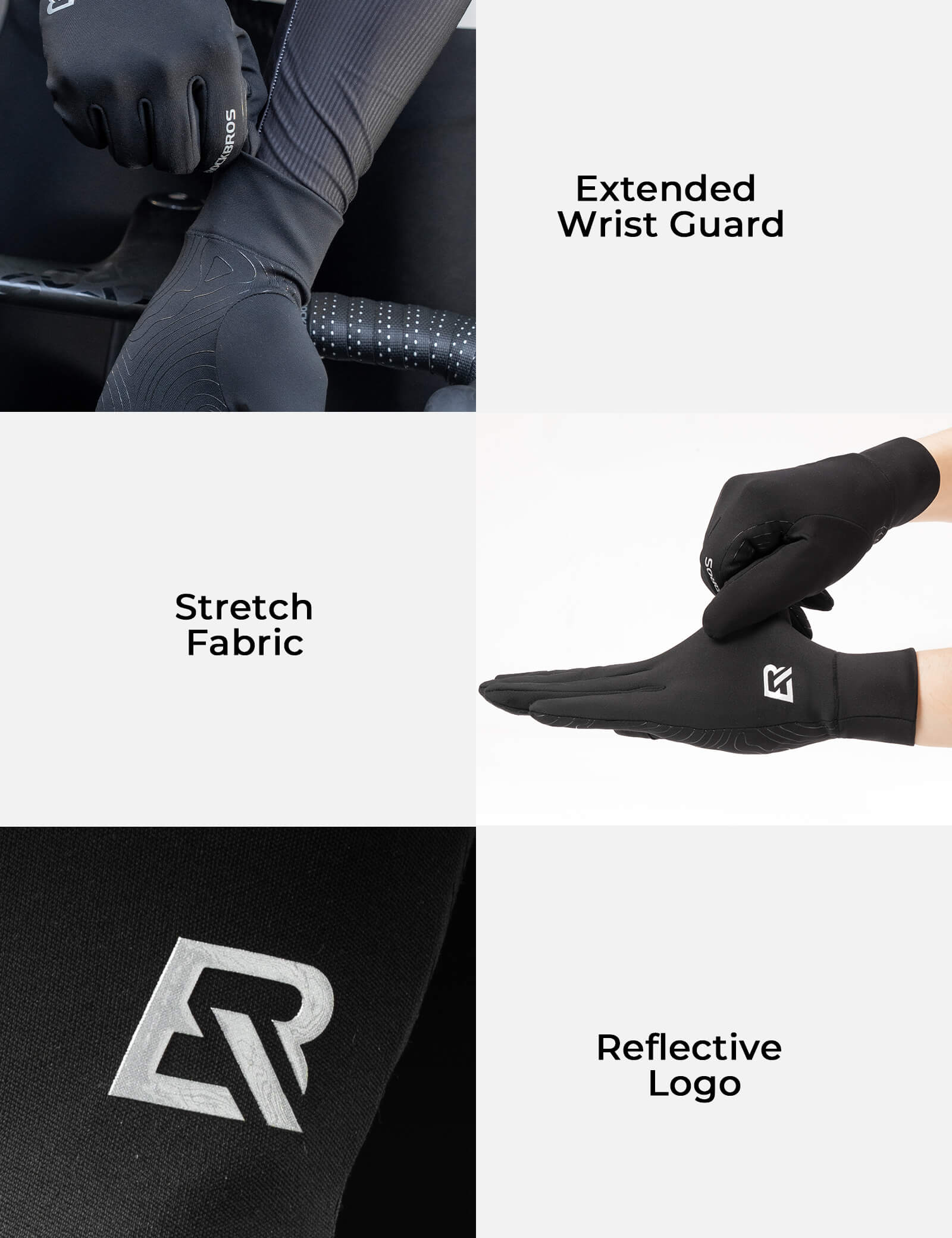 ROCKBROS S400 full finger winter cycling gloves with fleece lining and ergonomic design