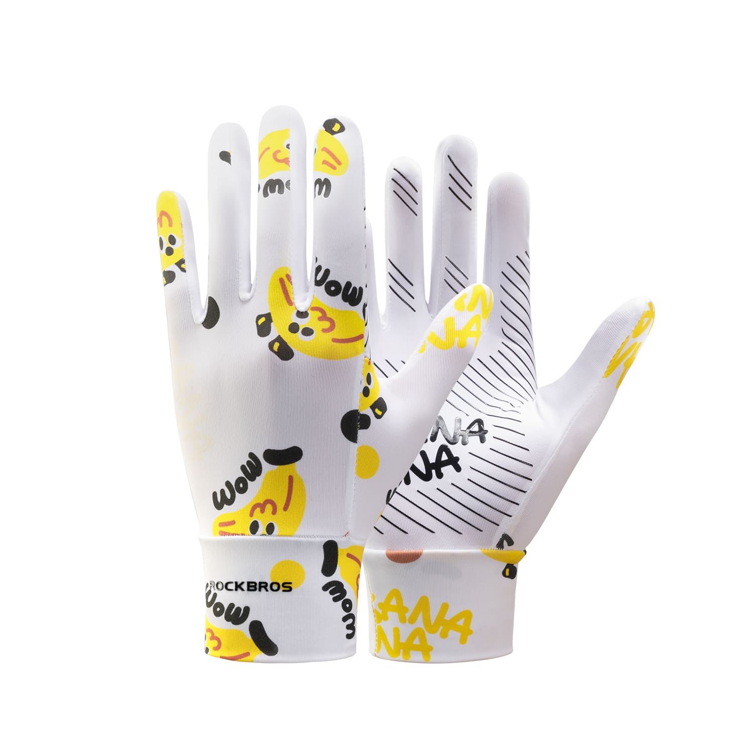 rockbros kids sun protection cycling gloves upf50+ breathable anti-slip for outdoor riding and daily use
#Color_White Banana