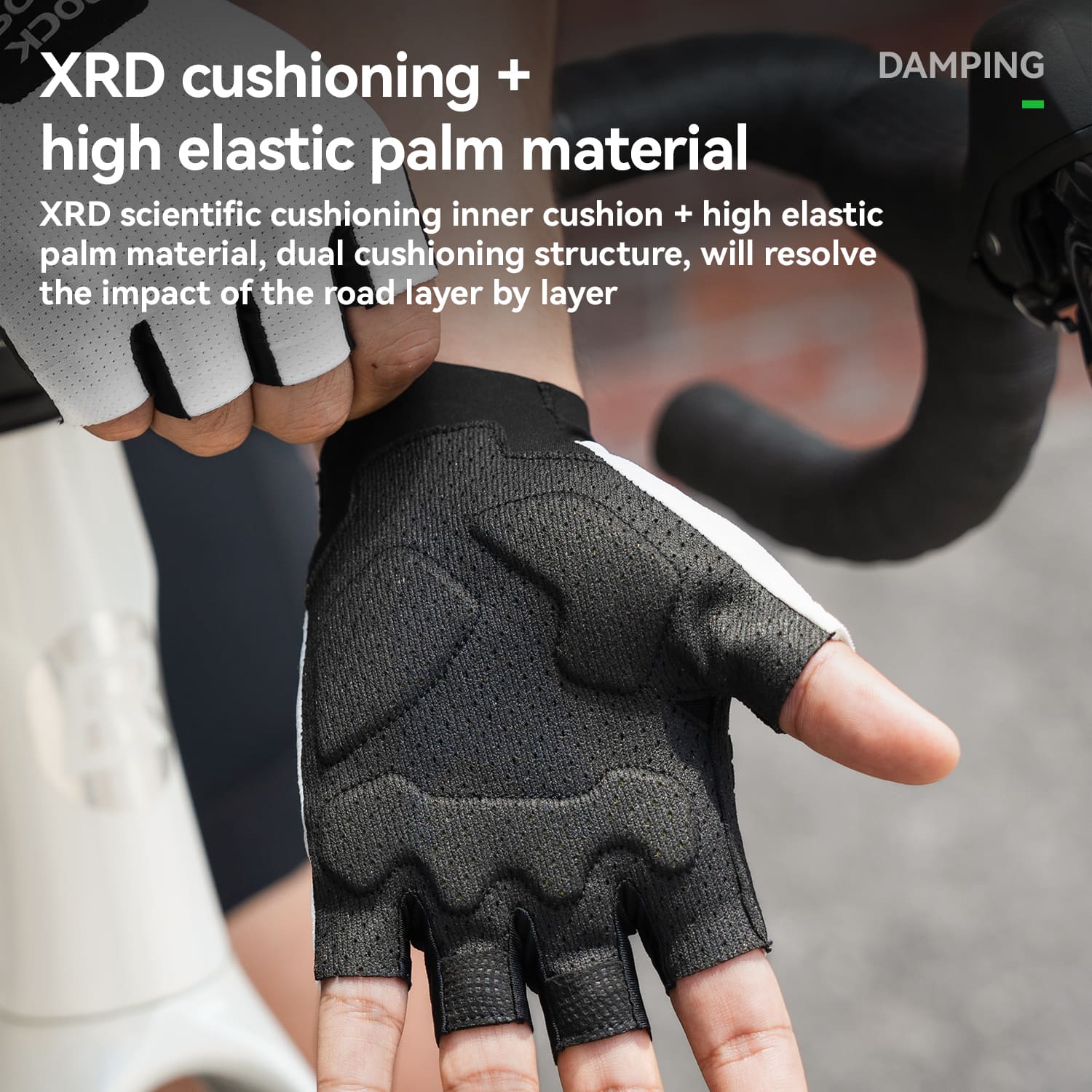 rockbros minimalist half finger cycling gloves breathable anti-slip for road cycling and daily riding