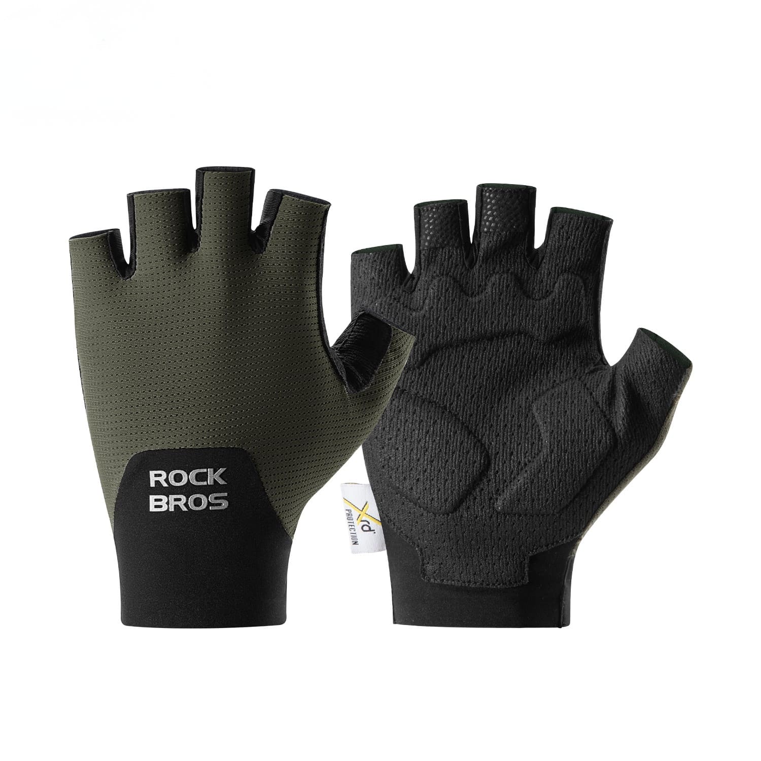 rockbros minimalist half finger cycling gloves breathable anti-slip for road cycling and daily riding
#Color_Green