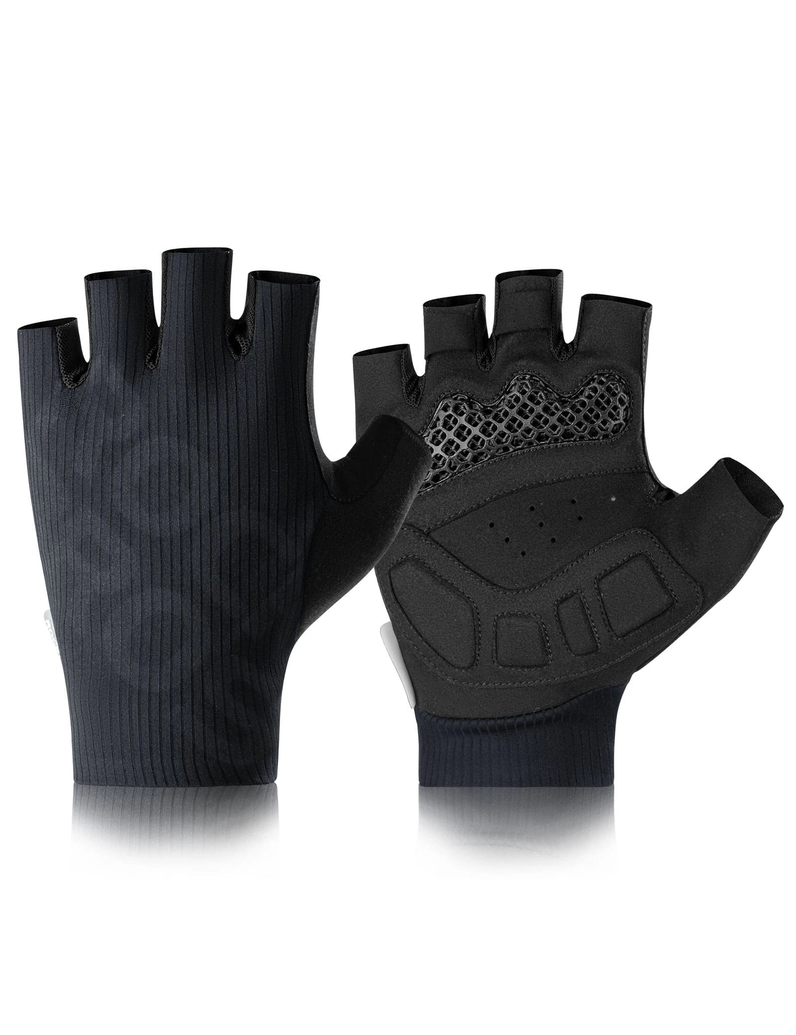 rockbros 3d printed palm pad cycling gloves shock absorbing breathable anti-slip for road cycling
#Color_Black