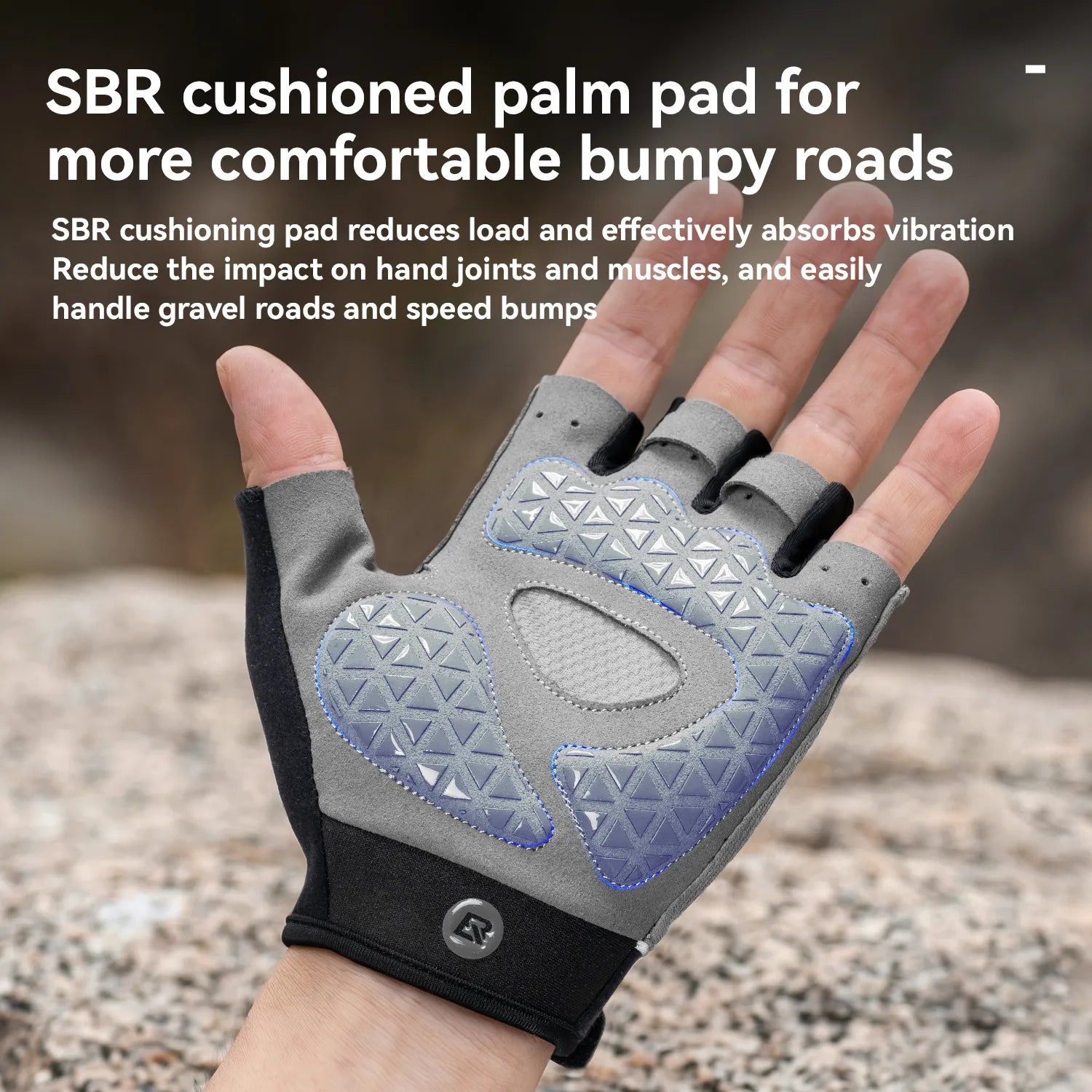 ROCKBROS S424 Half Finger Cycling Gloves with Ergonomic SBR Shock-Absorbing Padding