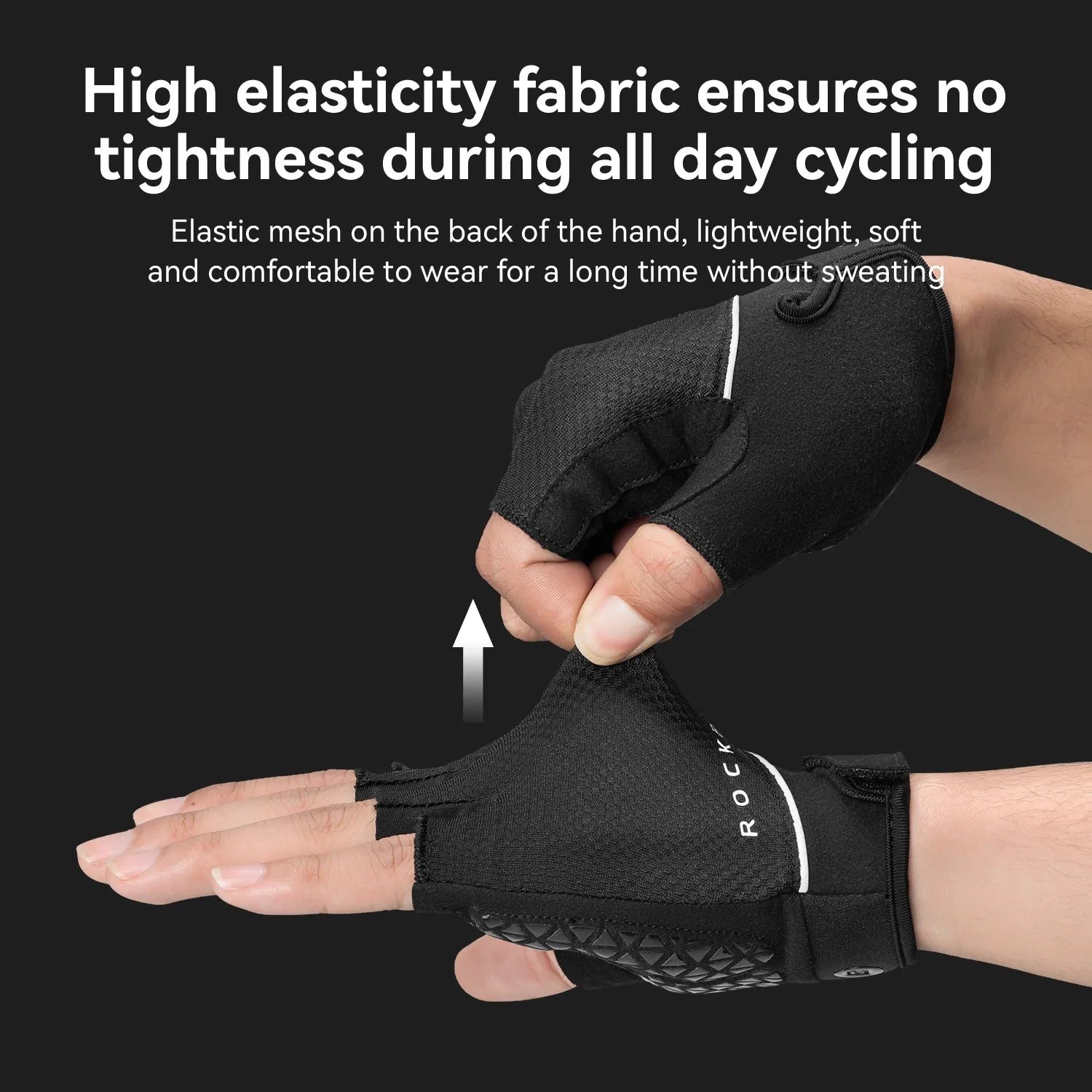 ROCKBROS S424 Half Finger Cycling Gloves with Ergonomic SBR Shock-Absorbing Padding