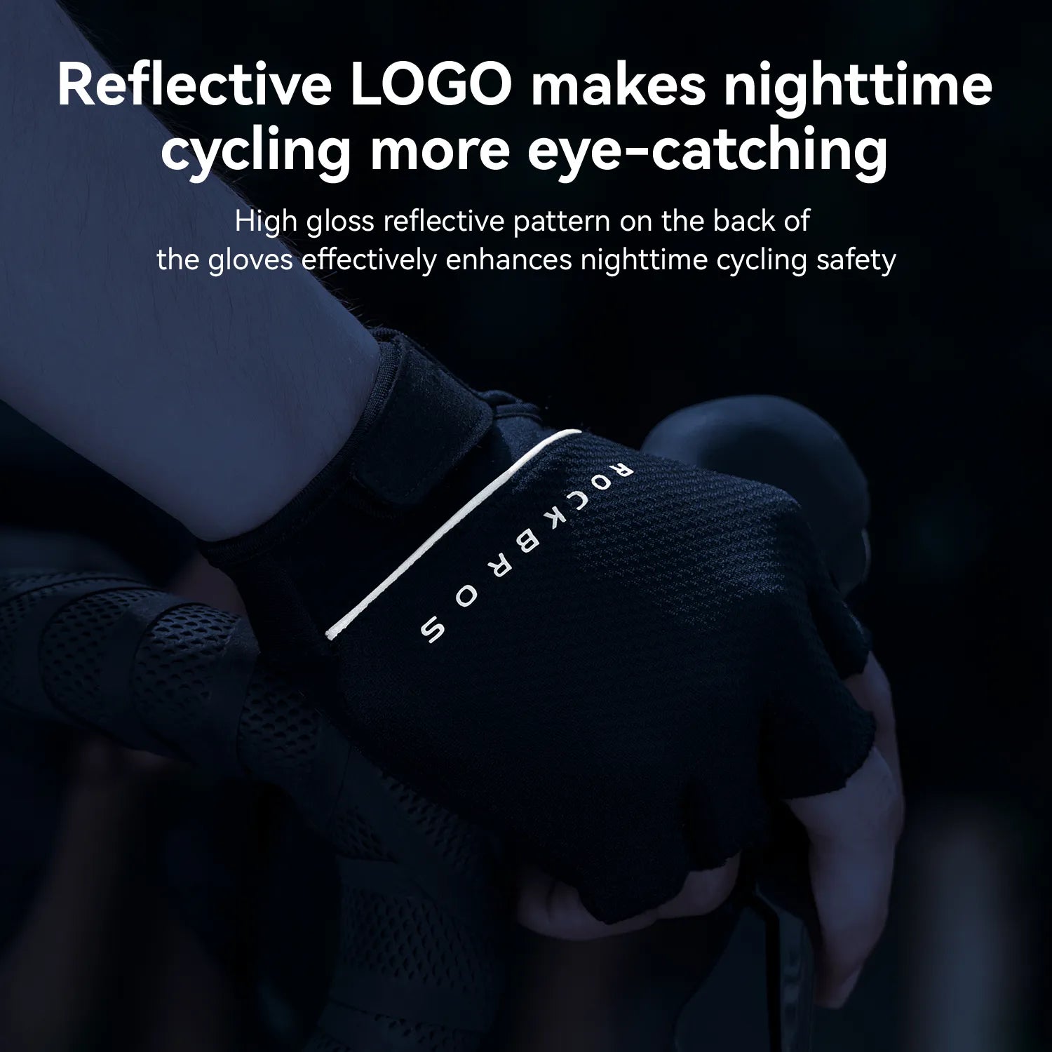 ROCKBROS S424 Half Finger Cycling Gloves with Ergonomic SBR Shock-Absorbing Padding