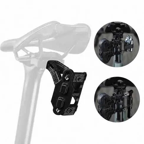 ROCKBROS saddle-mounted magnetic gear carry system holding cycling essentials behind a bike seat