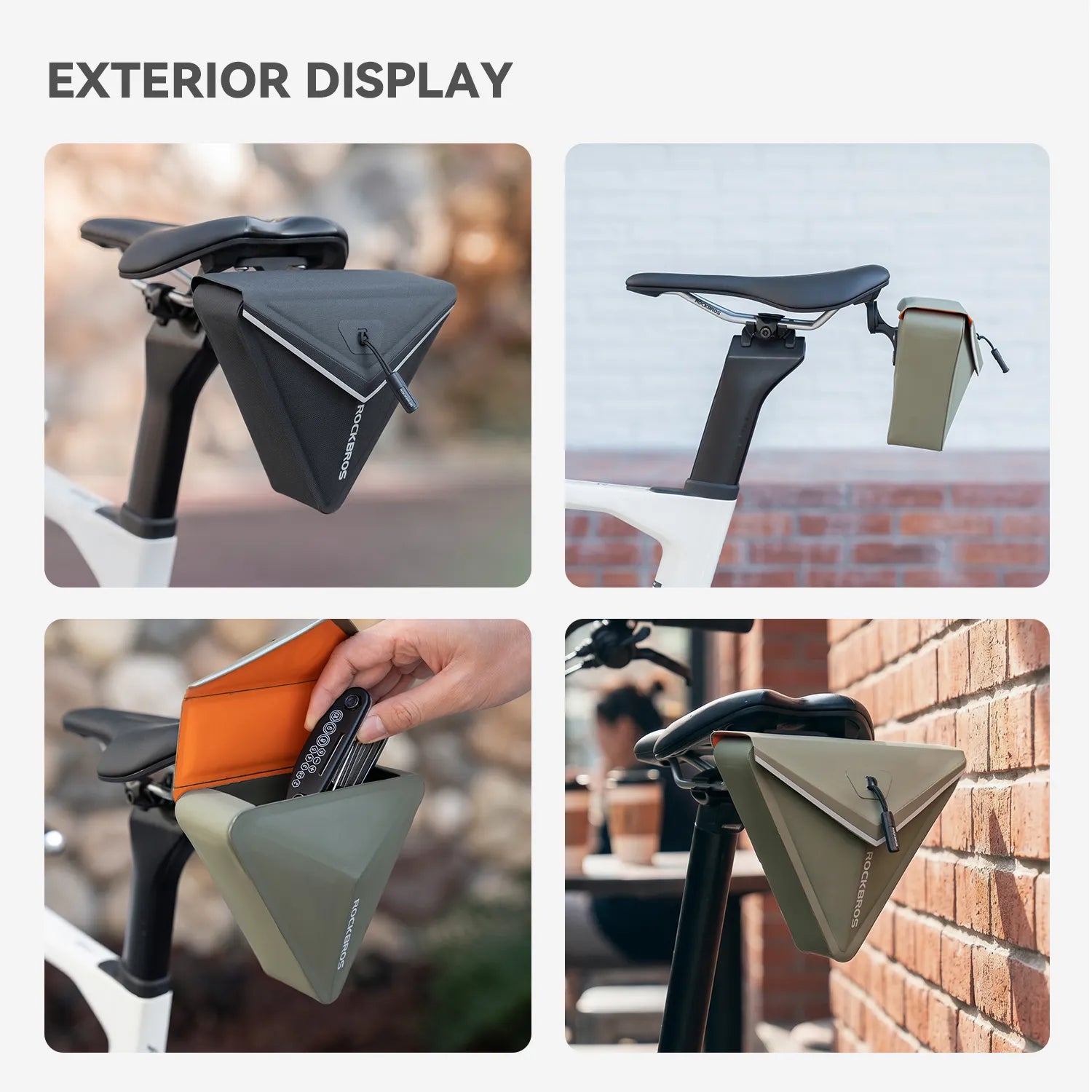 ROCKBROS SaddleMate quick-release magnetic bike saddle bag with waterproof TPU construction and 0.6L storage