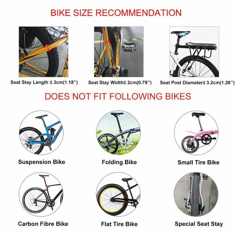 ROCKBROS seatpost mounted bike rear rack with bolt on mount