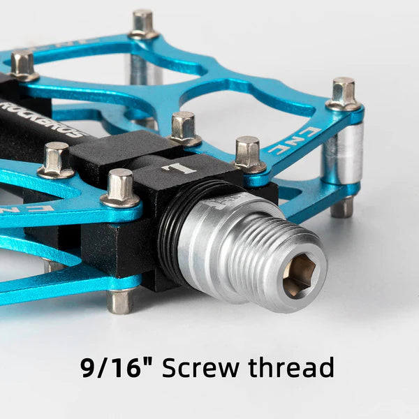 ROCKBROS Single Bearing Aluminum Alloy Platform Pedals with Wide Anti-Slip Surface and 9/16 Inch Spindle
#Color_Blue