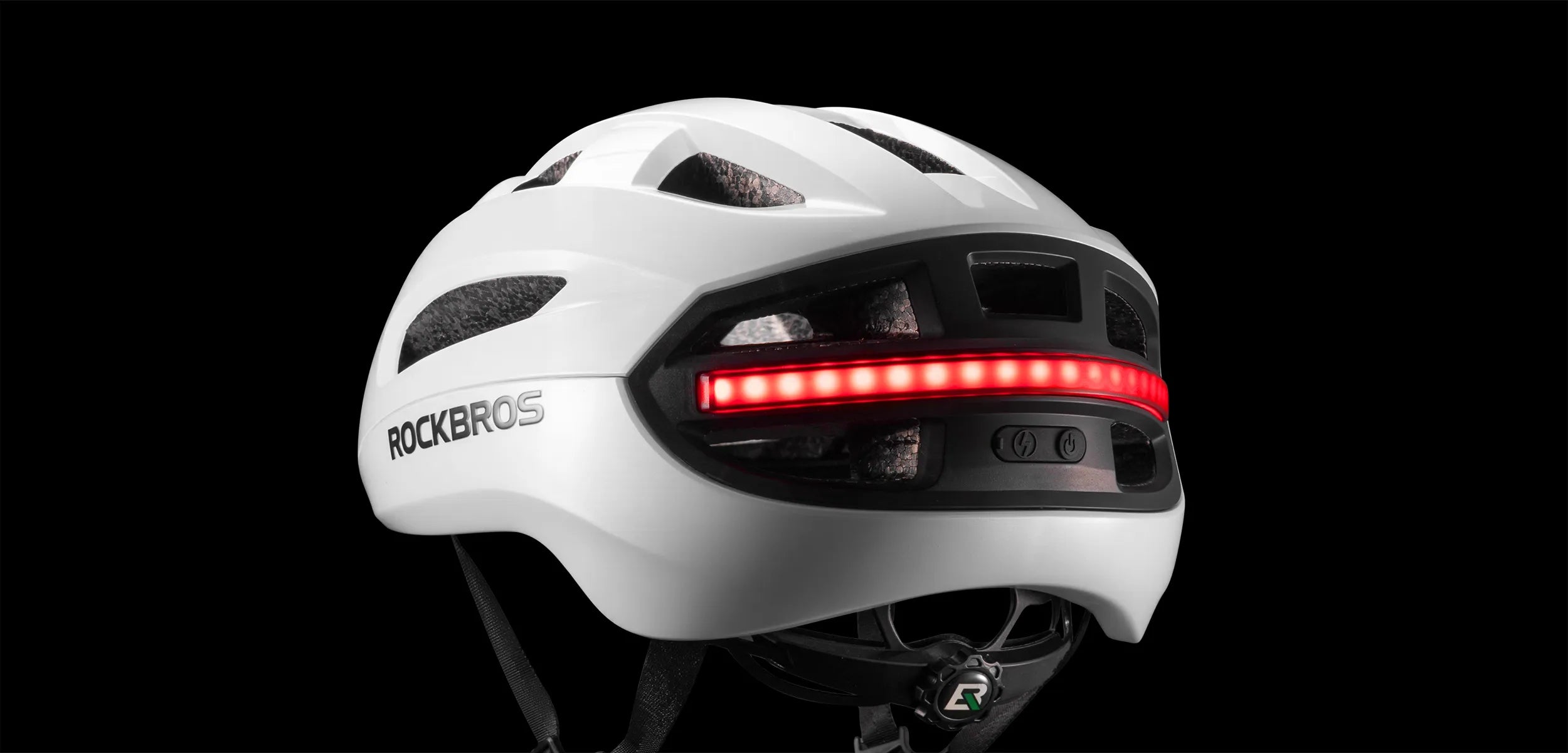 ROCKBROS smart bike helmet with remote-controlled warning lights rechargeable LED cycling safety helmet