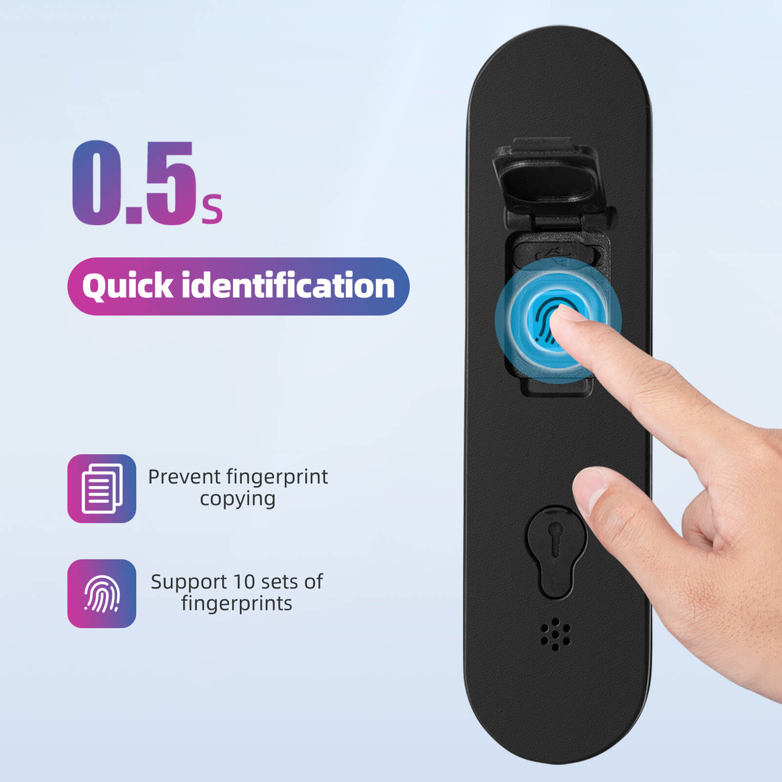 ROCKBROS Smart Bluetooth Fingerprint U Lock for Bikes