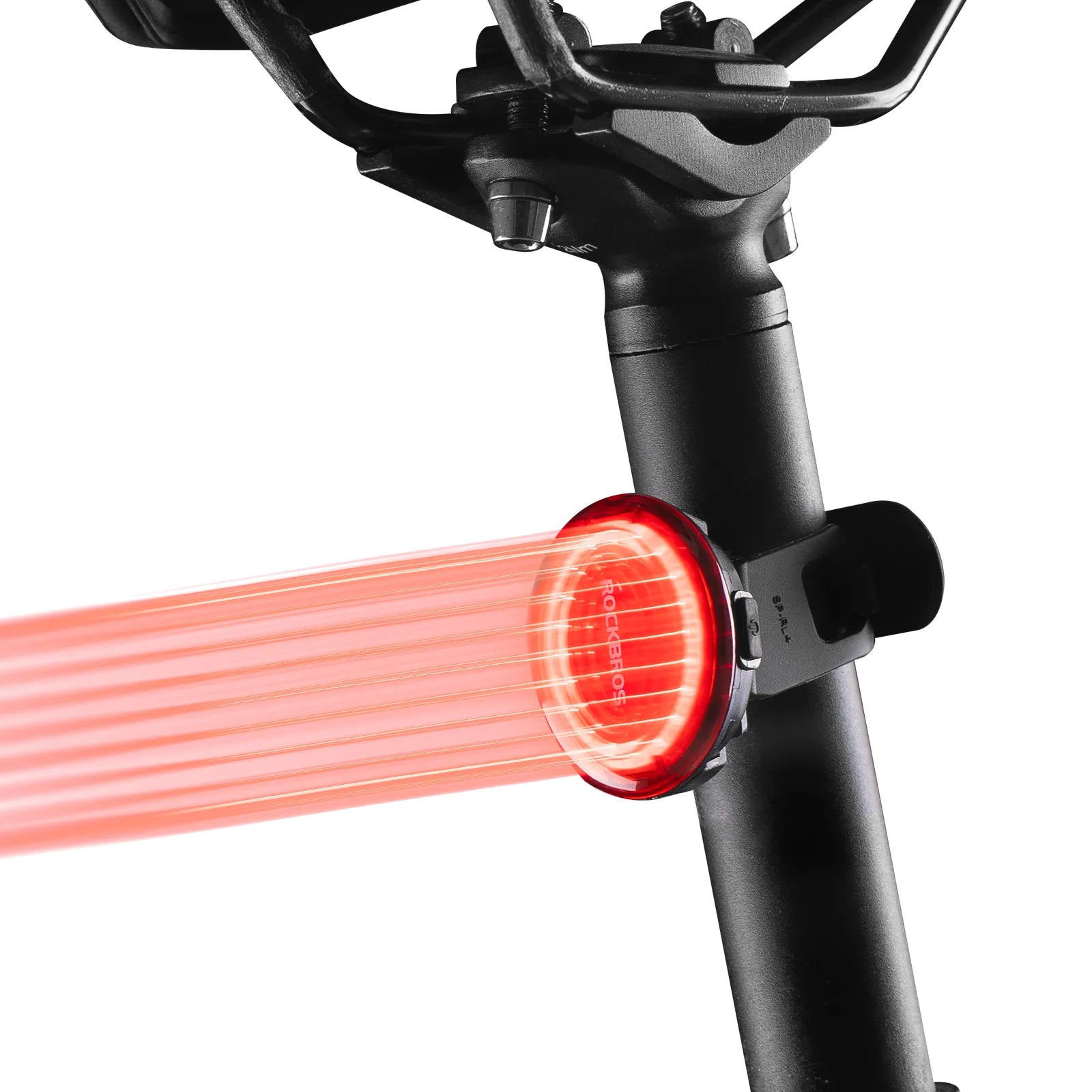 ROCKBROS smart brake-sensing bike tail light with motion sensor and wide-angle visibility