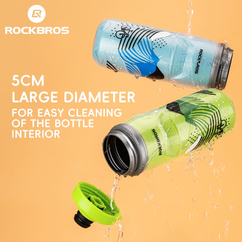ROCKBROS 5cm Large Diameter Insulated Cycling Water Bottle Easy Cleaning Bike Bottle