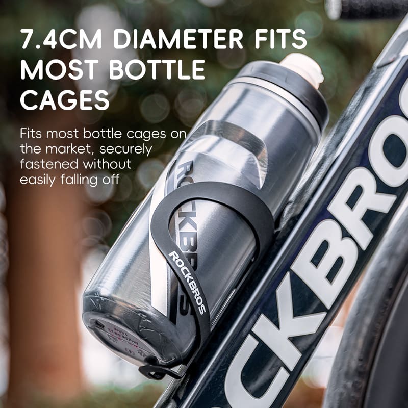 ROCKBROS 7.4cm Diameter Cycling Water Bottle Universal Fit for Most Bike Cages