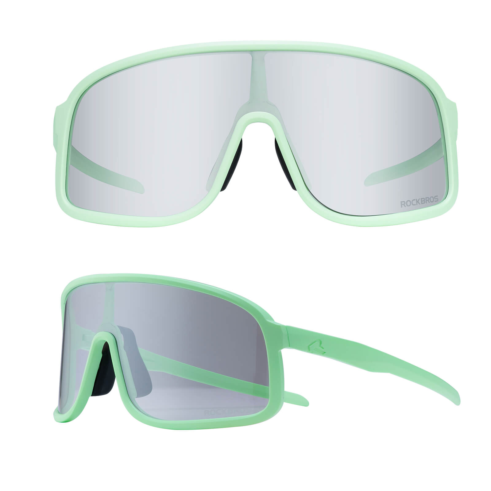 ROCKBROS SP350 photochromic cycling glasses in green color
#Color_Green