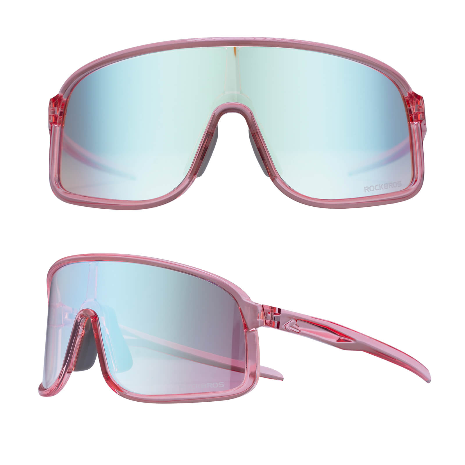 ROCKBROS SP350 photochromic cycling glasses in pink color
#Color_Pink