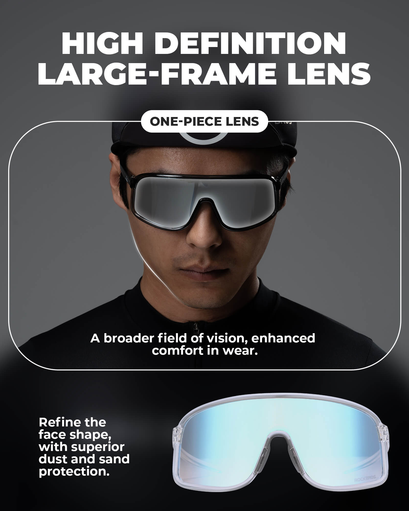 ROCKBROS SP350 photochromic cycling glasses in pink color