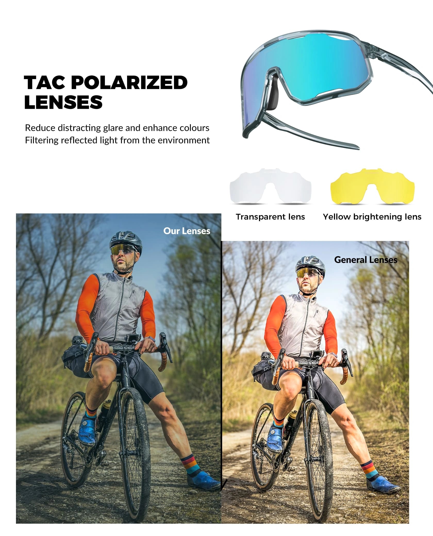 ROCKBROS SP351 Windproof Cycling Sunglasses with Polarized UV400 Lenses and Lightweight TR90 Frame
#Color_Glossy Tea Gray / Pink Purple Polarized