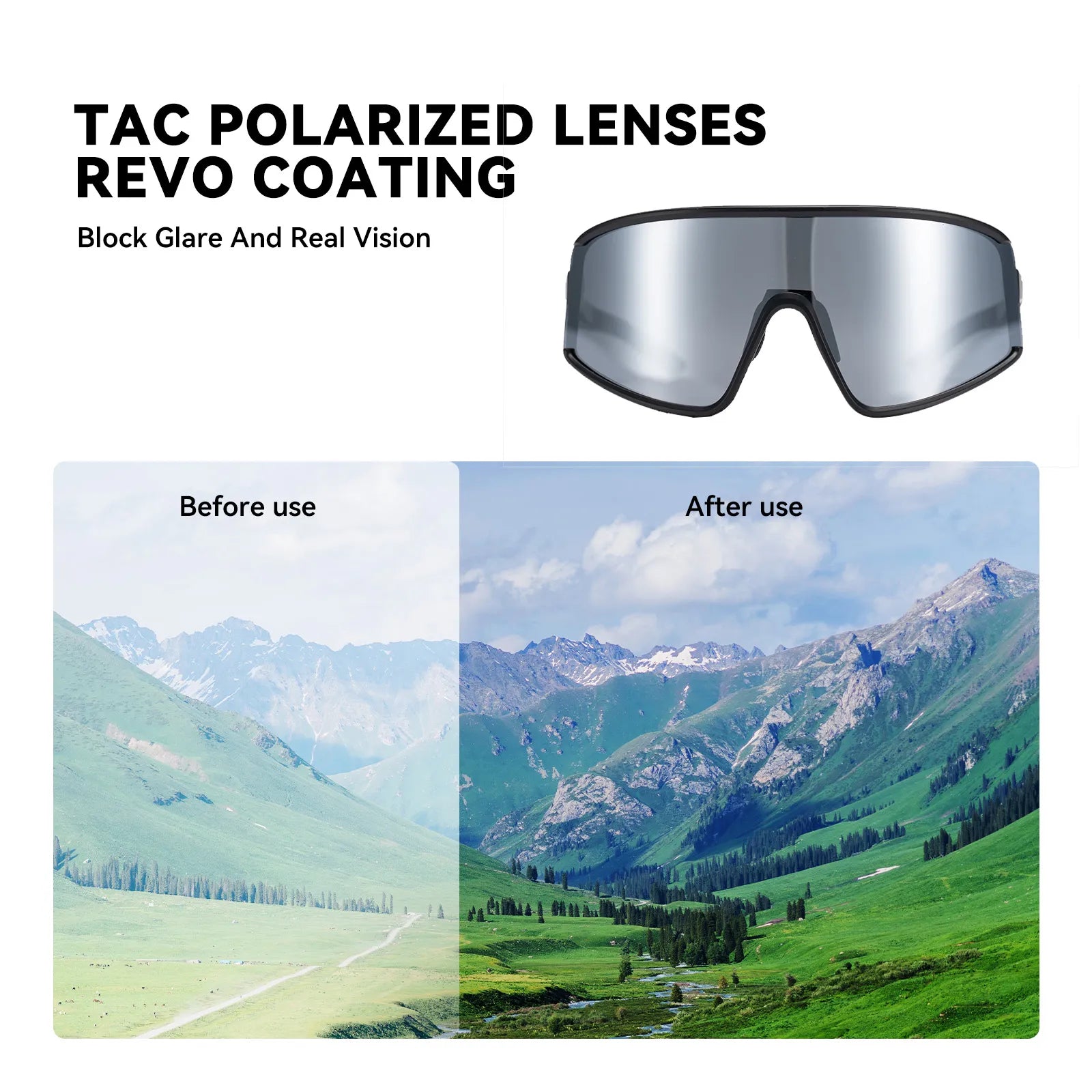 ROCKBROS polarized cycling sunglasses with UV400 protection lightweight sports eyewear
#Color_Black