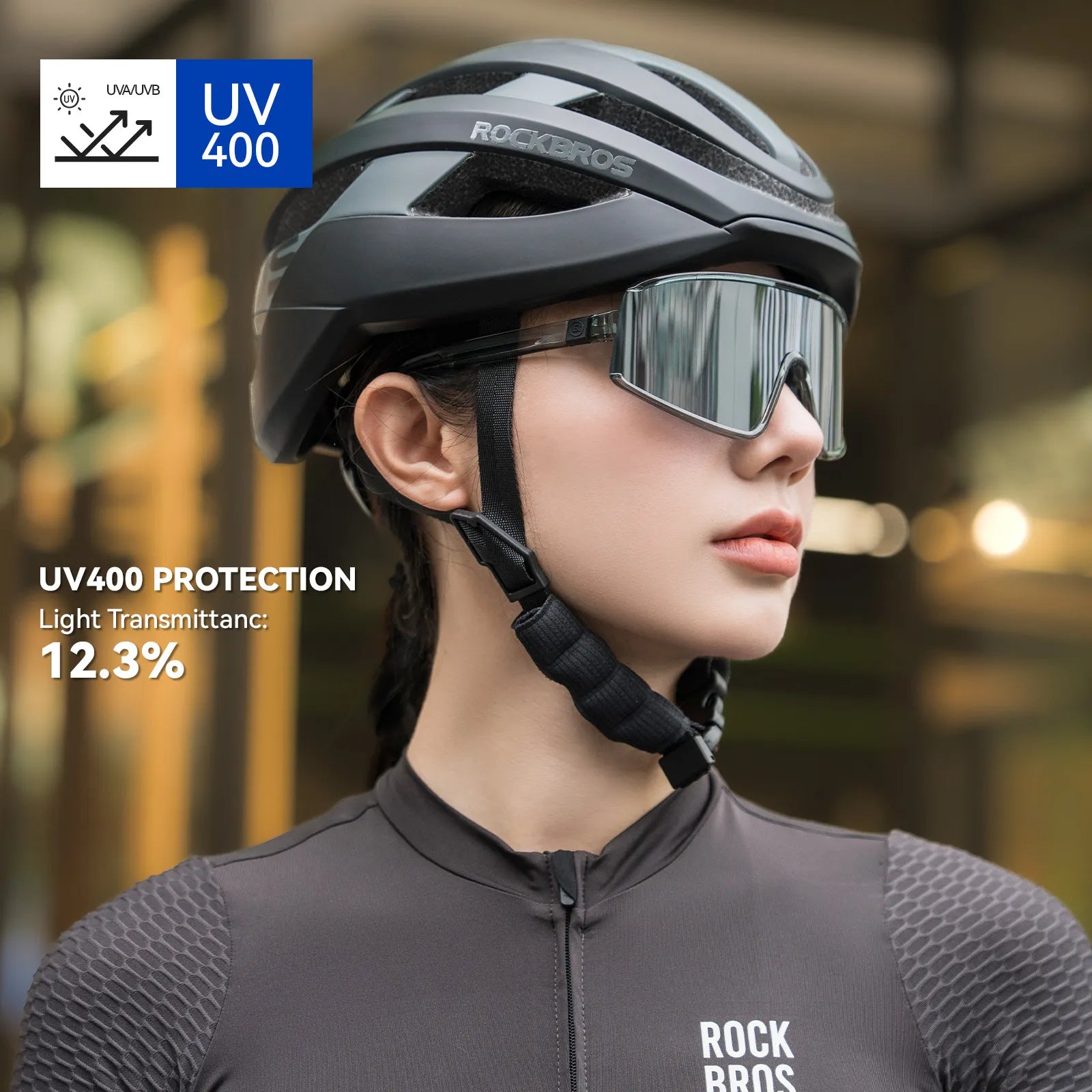 ROCKBROS polarized cycling sunglasses with UV400 protection lightweight sports eyewear
#Color_Bright Dark Gray