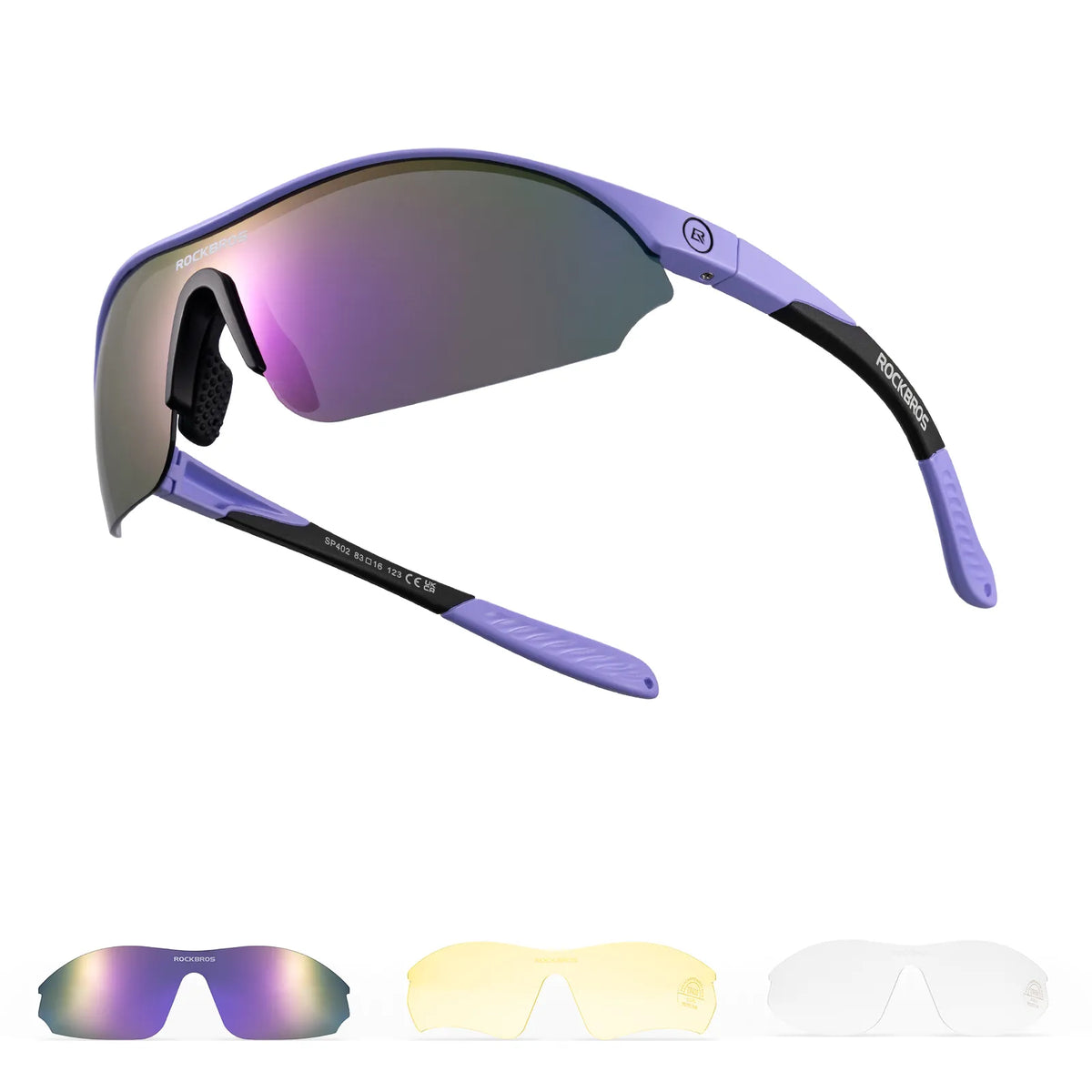 Cycling Sunglasses Polarized with Interchangeable Lens UV Protection Sport ROCKBROS Polarized Sunglasses UV400 Transparent Cycling  main image 4