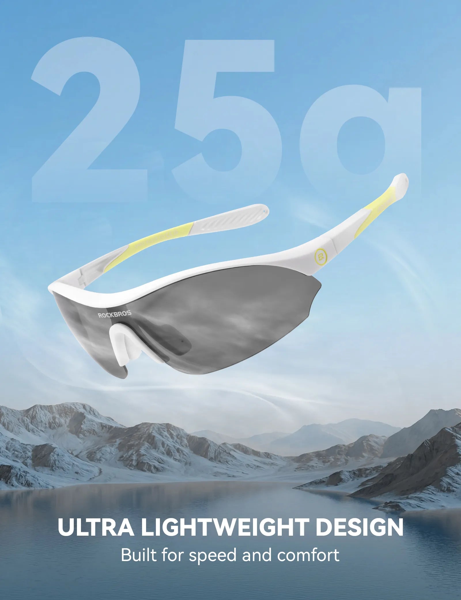 ROCKBROS SP402 sports sunglasses with three interchangeable lenses for cycling, running, and outdoor adventures
#Color_White