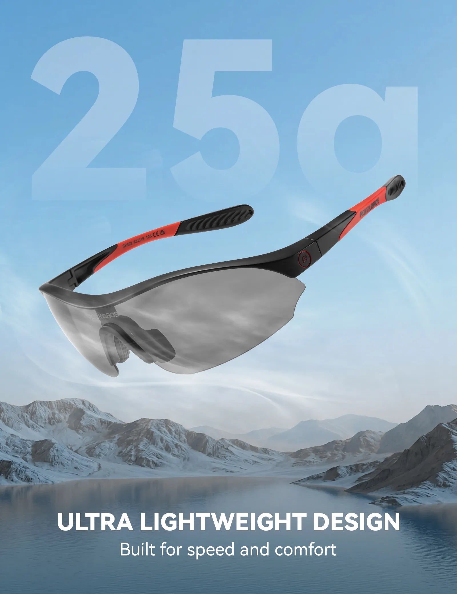 ROCKBROS SP402 sports sunglasses with three interchangeable lenses for cycling, running, and outdoor adventures
#Color_Black