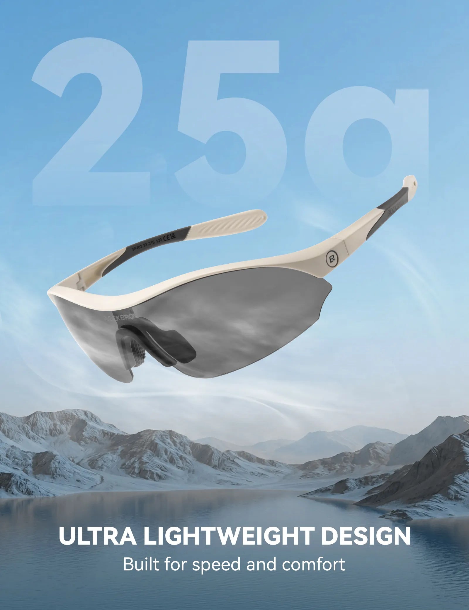 ROCKBROS SP402 sports sunglasses with three interchangeable lenses for cycling, running, and outdoor adventures
#Color_Light Gray