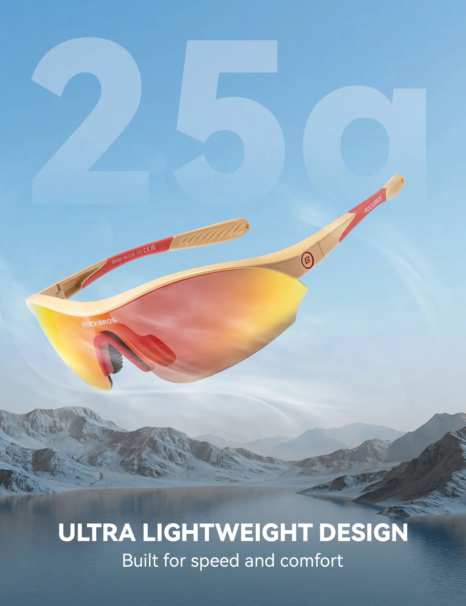 ROCKBROS SP402 sports sunglasses with three interchangeable lenses for cycling, running, and outdoor adventures
#Color_Brown
