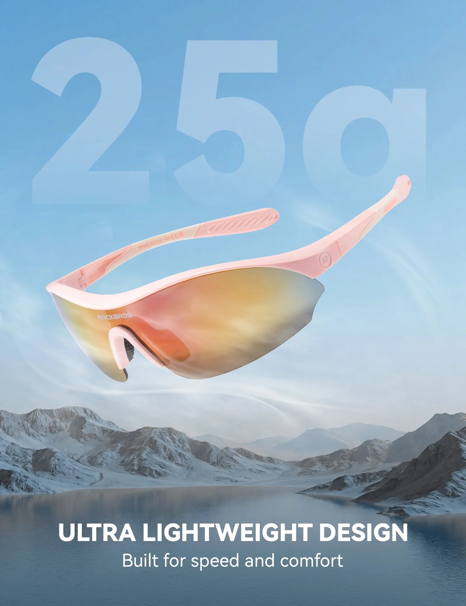ROCKBROS SP402 sports sunglasses with three interchangeable lenses for cycling, running, and outdoor adventures
#Color_Pink
