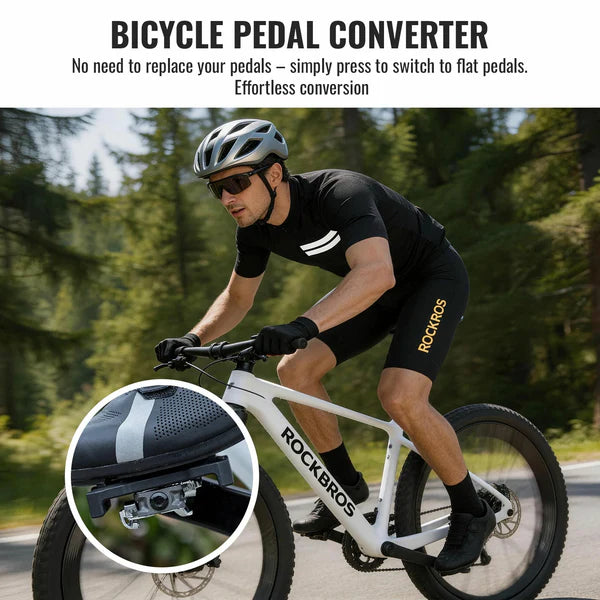 ROCKBROS SPD Clipless to Flat Pedal Adapter with Anti-Slip Studs and Lightweight Nylon Design for MTB Pedals