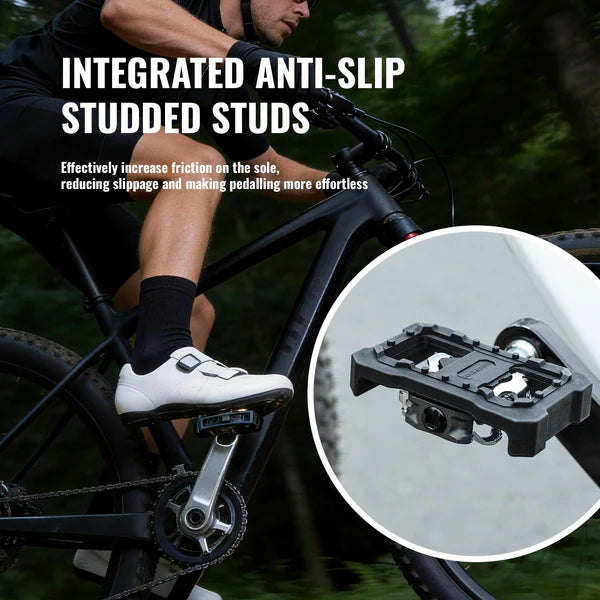 ROCKBROS SPD Clipless to Flat Pedal Adapter with Anti-Slip Studs and Lightweight Nylon Design for MTB Pedals