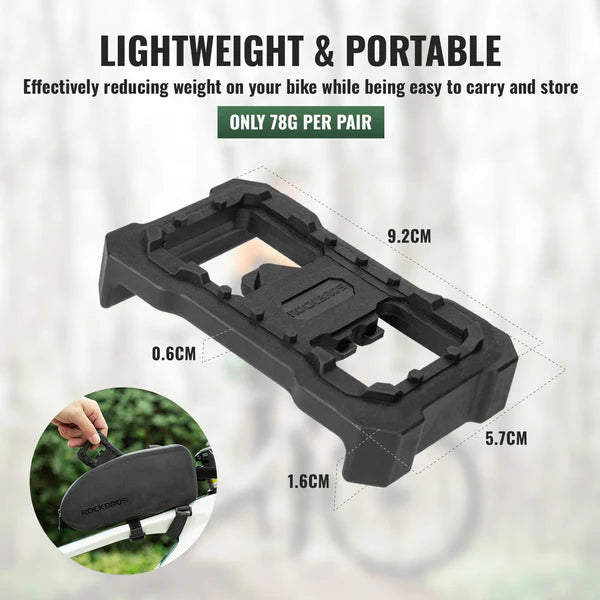 ROCKBROS SPD Clipless to Flat Pedal Adapter with Anti-Slip Studs and Lightweight Nylon Design for MTB Pedals