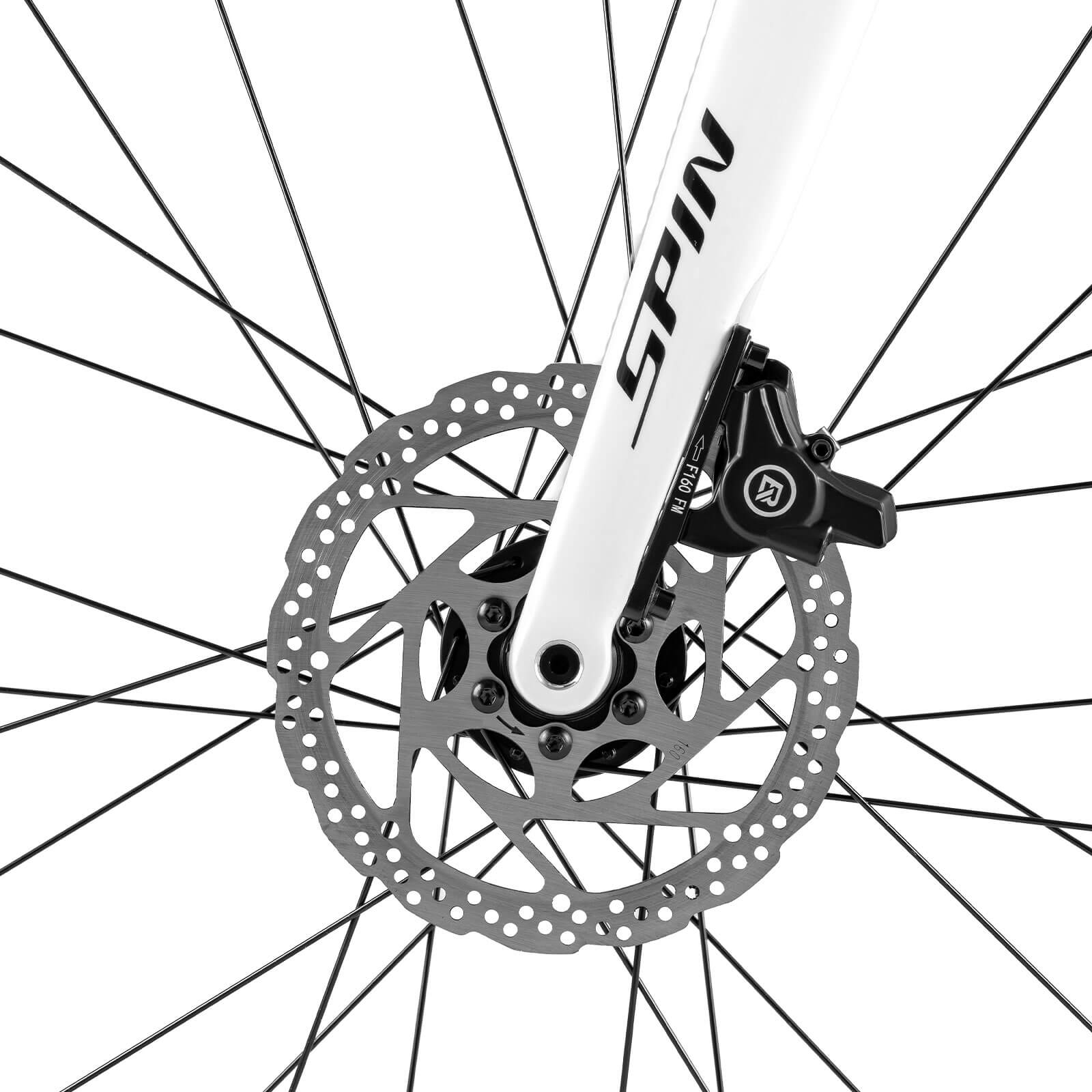 ROCKBROS SPINP2M flat bar road bike with lightweight aluminum frame and Shimano drivetrain for commuting and beginner riders
#Color_White