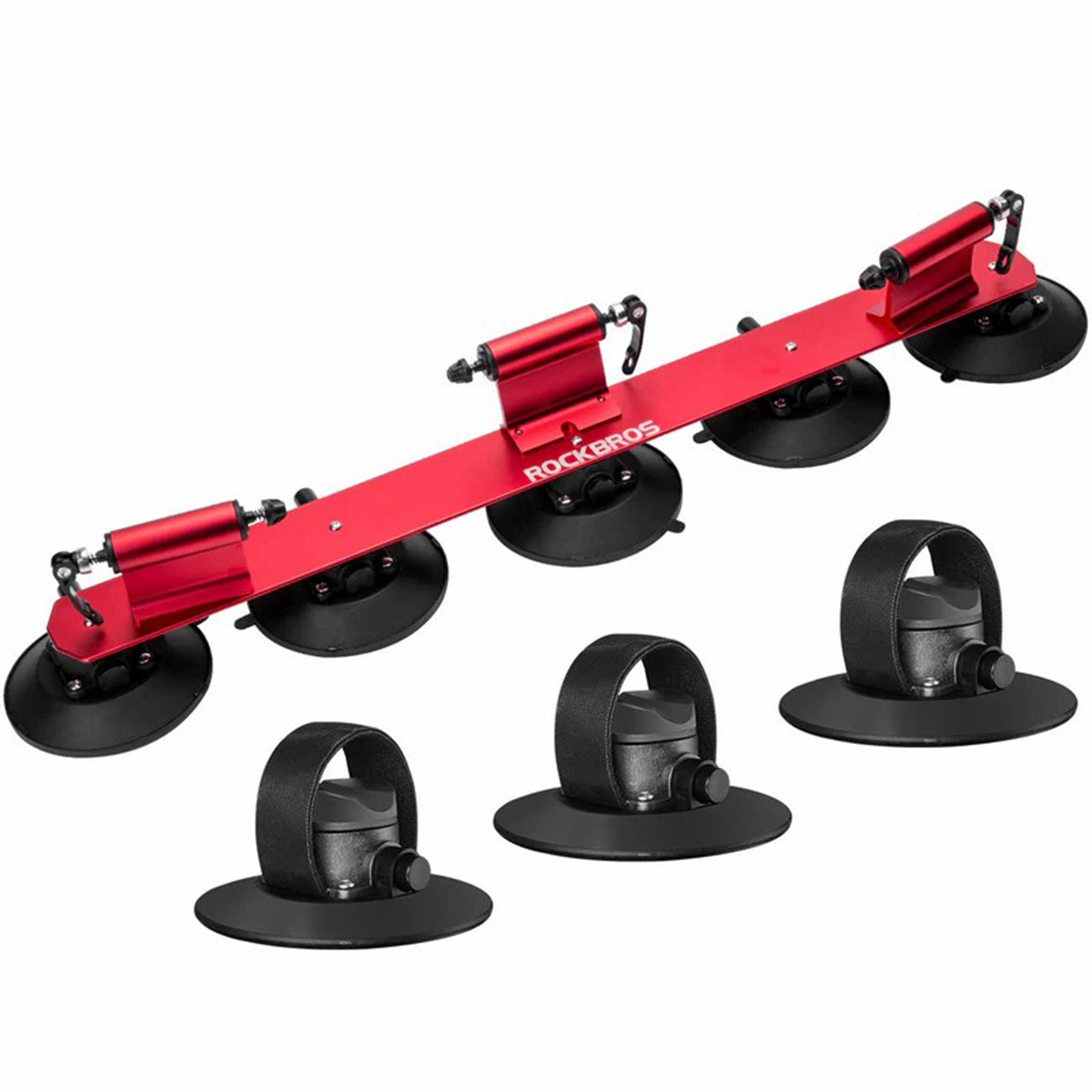 ROCKBROS suction cup bike rack for car roof quick release mount
#Color_3-Bike Red
