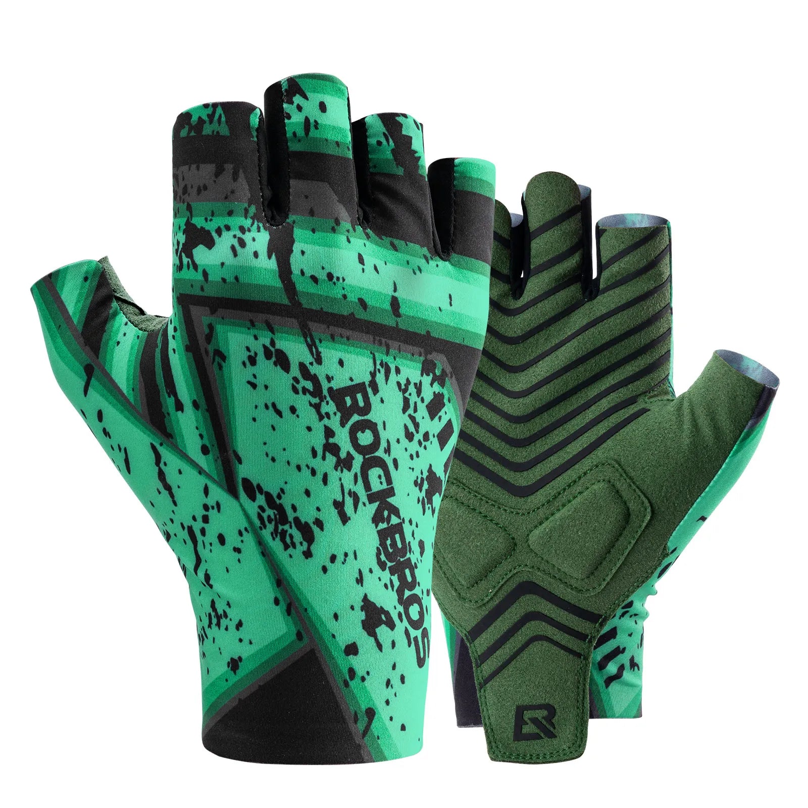 ROCKBROS Summer Half Finger Cycling Gloves with Breathable Fabric, SBR Padding, and Anti-Slip Palm