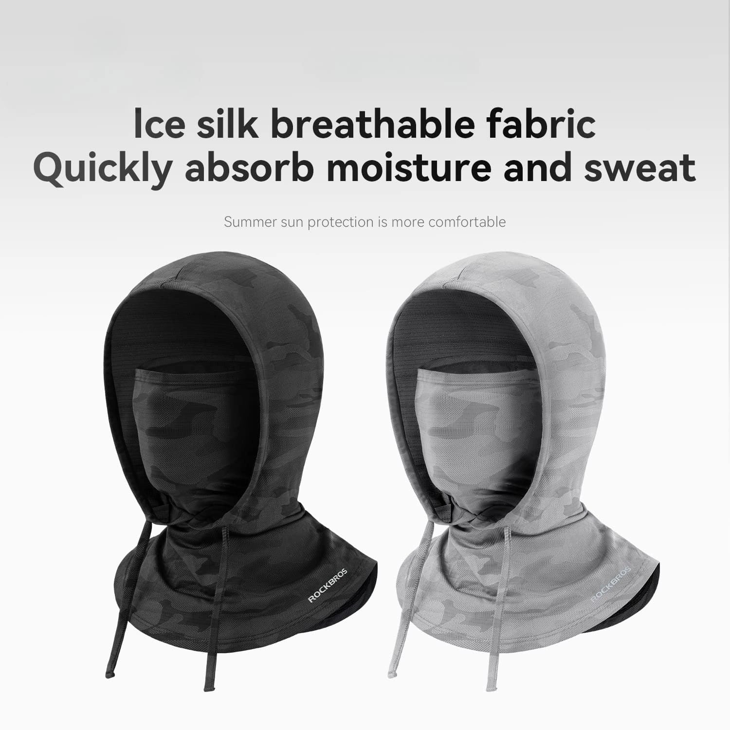 ROCKBROS Ice Silk Sun Protection Balaclava with Breathable Sweat-Wicking Fabric for Summer Cycling