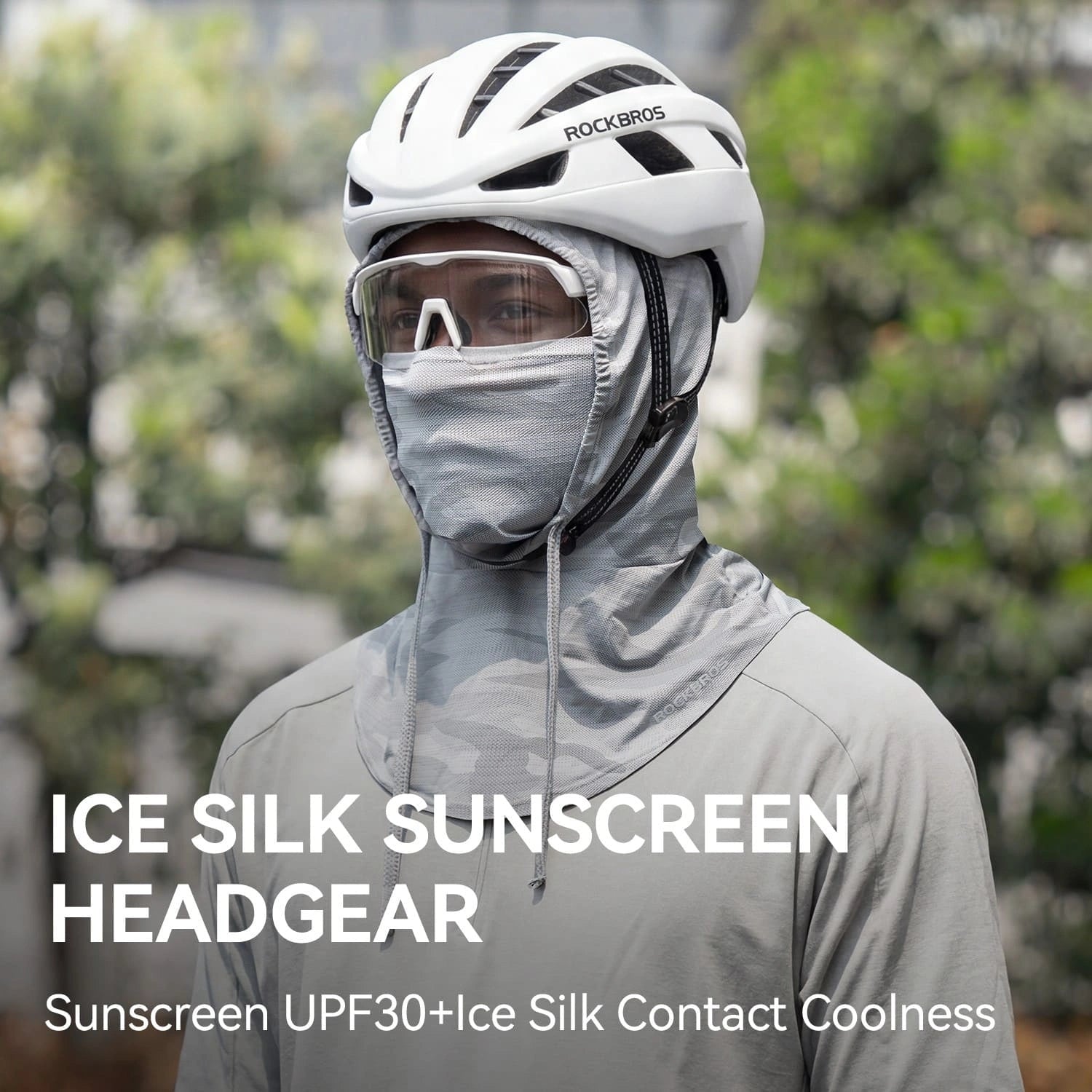 ROCKBROS Ice Silk Sun Protection Balaclava with Breathable Sweat-Wicking Fabric for Summer Cycling