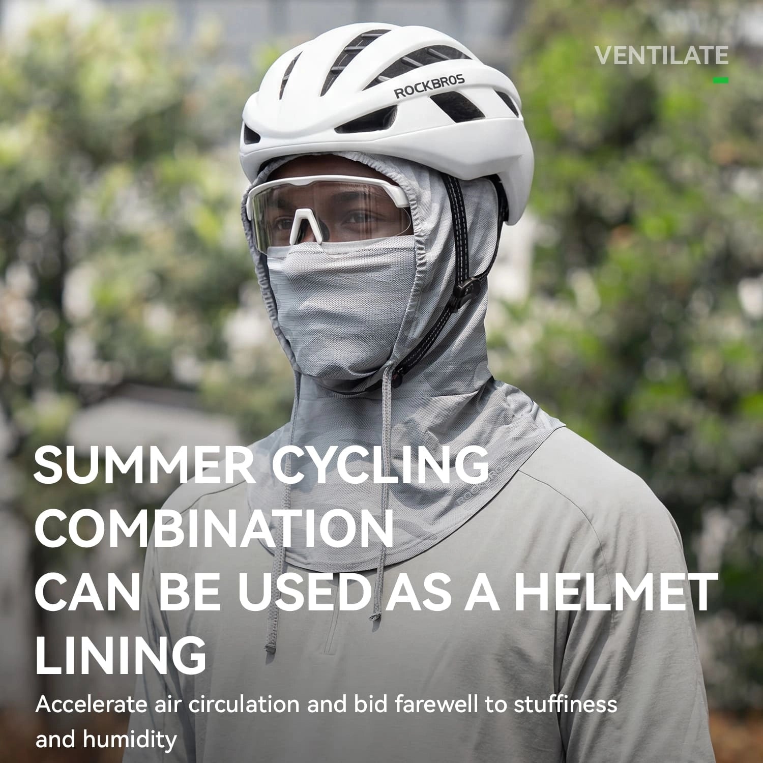 ROCKBROS Ice Silk Sun Protection Balaclava with Breathable Sweat-Wicking Fabric for Summer Cycling