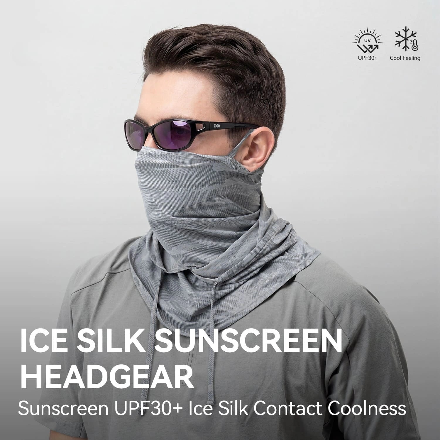 ROCKBROS Ice Silk Sun Protection Balaclava with Breathable Sweat-Wicking Fabric for Summer Cycling