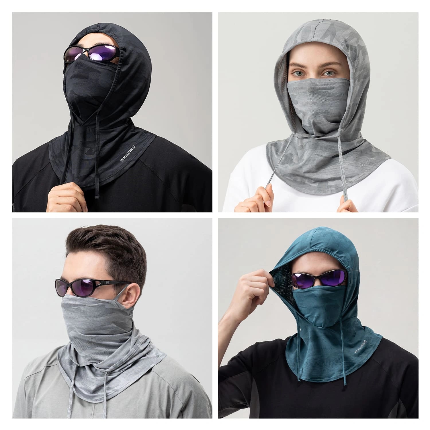 ROCKBROS Ice Silk Sun Protection Balaclava with Breathable Sweat-Wicking Fabric for Summer Cycling