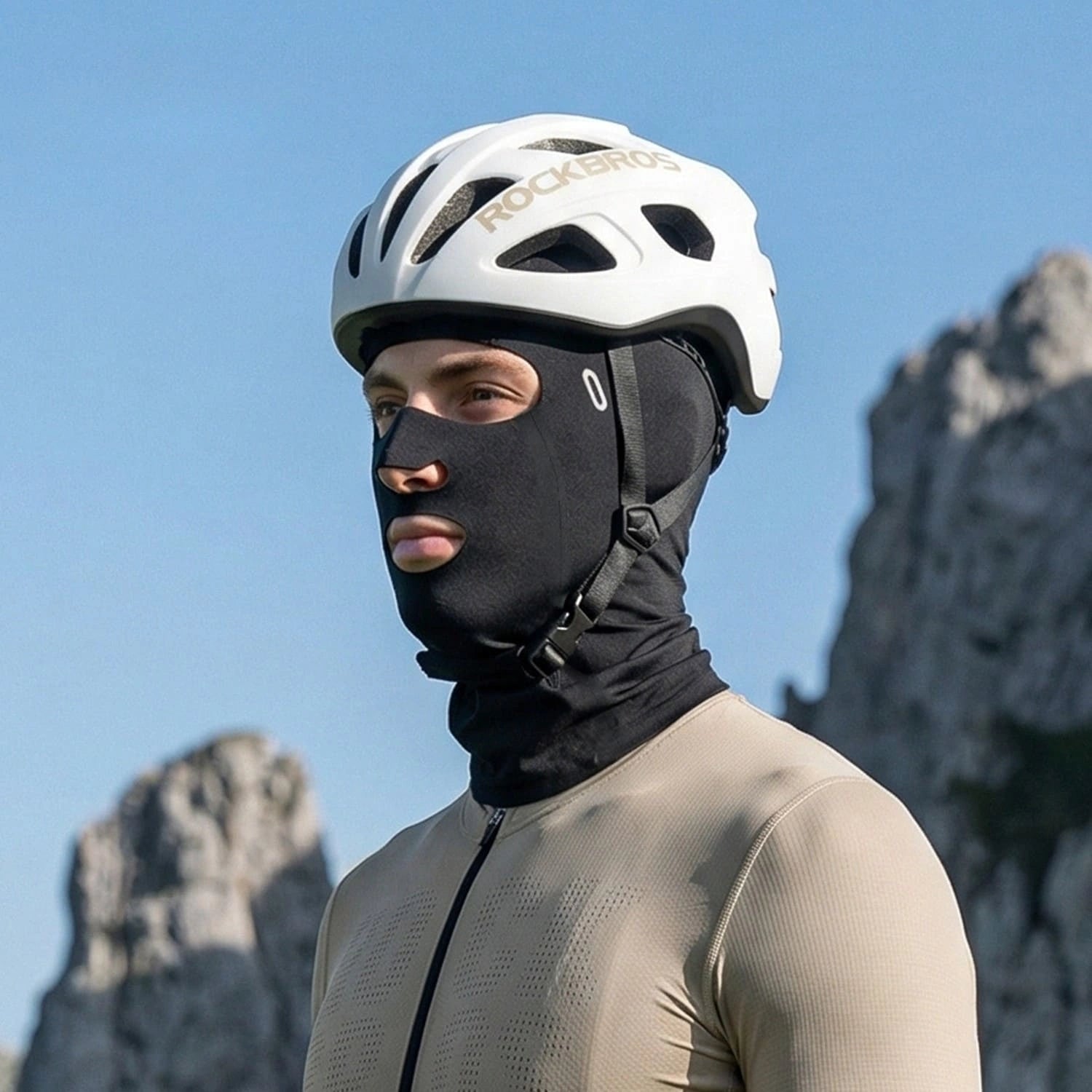 ROCKBROS Ice Silk Seamless Balaclava with UPF50+ Coverage and Breathable Openings for Summer Cycling