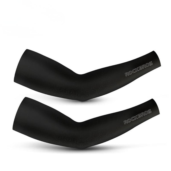 ROCKBROS Sun Protection Breathable Arm Sleeves with Elastic Fit for Cycling Running and Outdoor Sports
#Color_Black