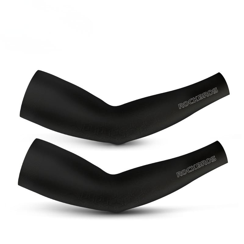 ROCKBROS Sun Protection Breathable Arm Sleeves with Elastic Fit for Cycling Running and Outdoor Sports
#Color_Black