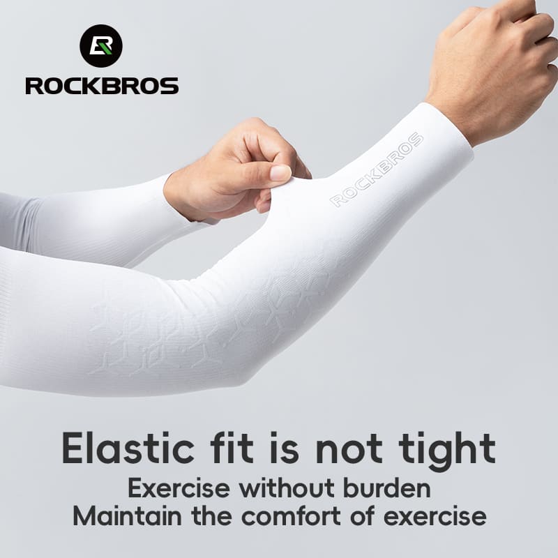 ROCKBROS Sun Protection Breathable Arm Sleeves with Elastic Fit for Cycling Running and Outdoor Sports
