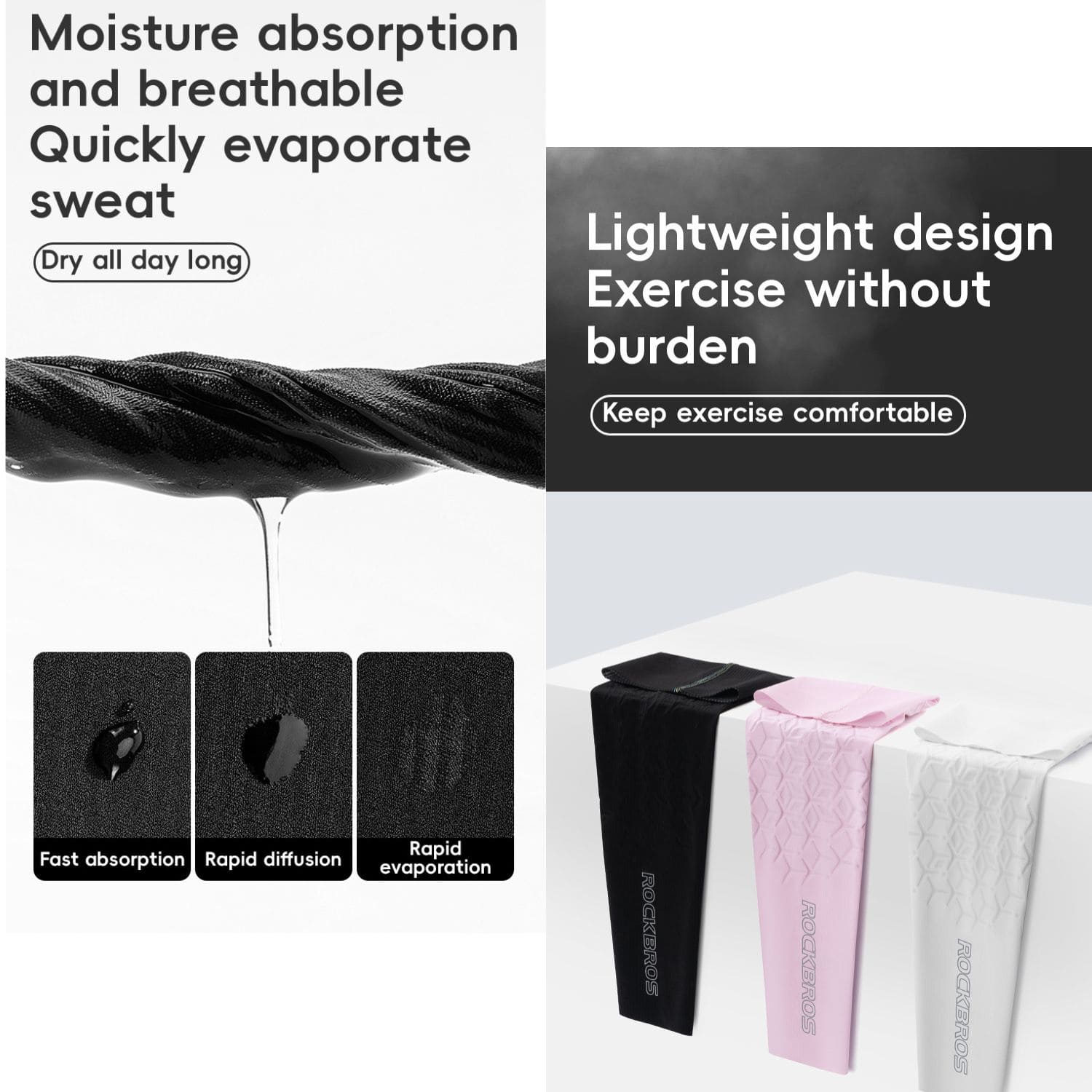 ROCKBROS Sun Protection Breathable Arm Sleeves with Elastic Fit for Cycling Running and Outdoor Sports
